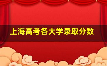 上海高考各大学录取分数