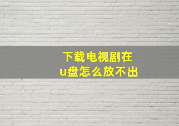 下载电视剧在u盘怎么放不出