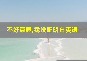 不好意思,我没听明白英语