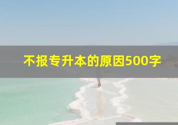 不报专升本的原因500字