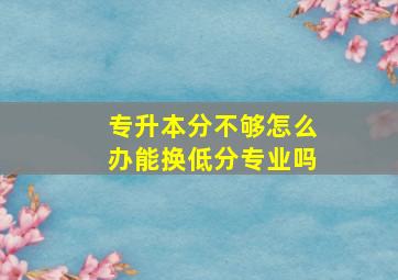 专升本分不够怎么办能换低分专业吗