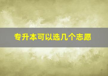 专升本可以选几个志愿