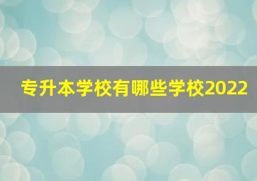 专升本学校有哪些学校2022