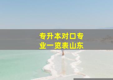 专升本对口专业一览表山东