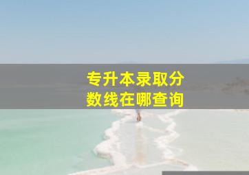 专升本录取分数线在哪查询