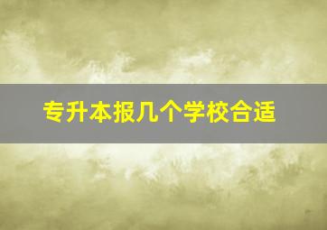 专升本报几个学校合适