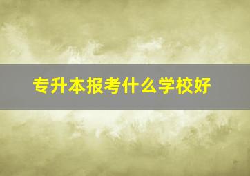 专升本报考什么学校好