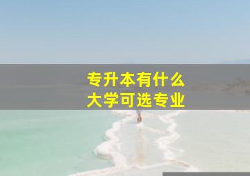 专升本有什么大学可选专业