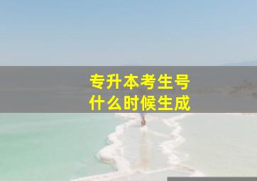 专升本考生号什么时候生成