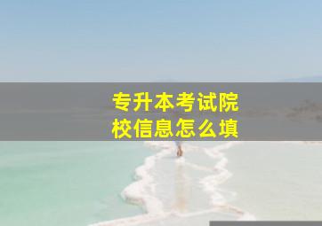 专升本考试院校信息怎么填