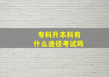 专科升本科有什么途径考试吗