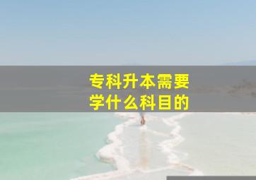 专科升本需要学什么科目的