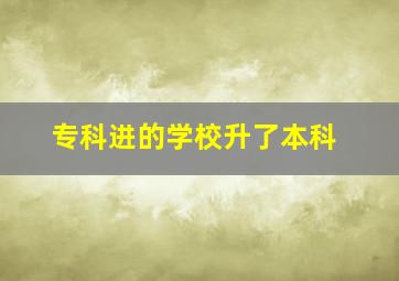 专科进的学校升了本科