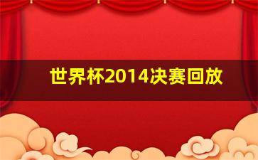 世界杯2014决赛回放