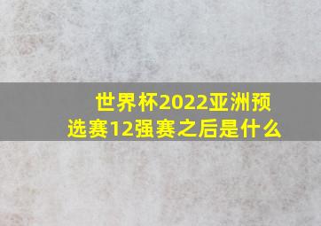 世界杯2022亚洲预选赛12强赛之后是什么