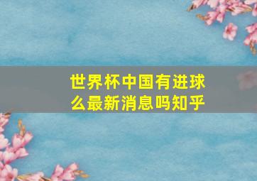 世界杯中国有进球么最新消息吗知乎