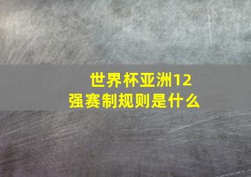 世界杯亚洲12强赛制规则是什么