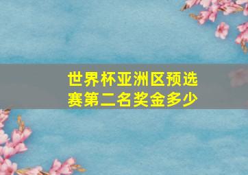 世界杯亚洲区预选赛第二名奖金多少