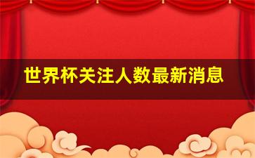 世界杯关注人数最新消息