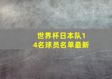 世界杯日本队14名球员名单最新