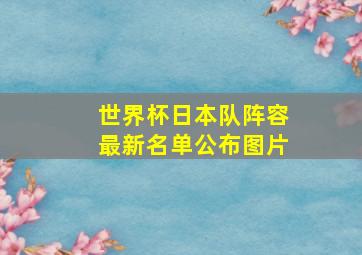 世界杯日本队阵容最新名单公布图片