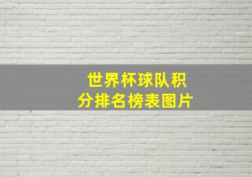 世界杯球队积分排名榜表图片