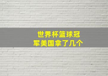 世界杯篮球冠军美国拿了几个