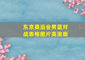 东京奥运会男篮对战表格图片高清版