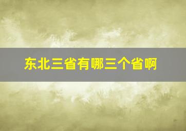 东北三省有哪三个省啊