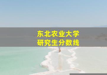 东北农业大学研究生分数线