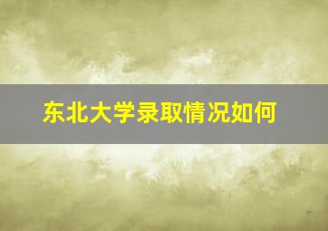 东北大学录取情况如何