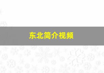 东北简介视频