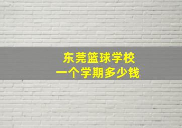 东莞篮球学校一个学期多少钱