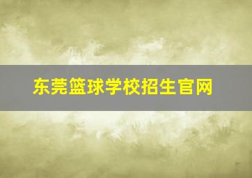 东莞篮球学校招生官网