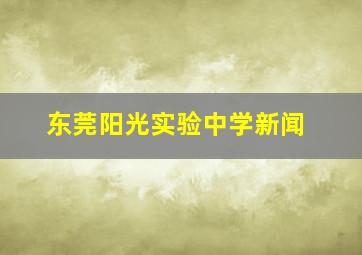 东莞阳光实验中学新闻