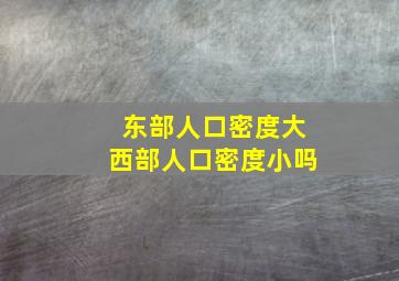 东部人口密度大西部人口密度小吗