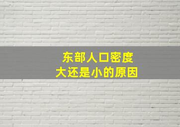 东部人口密度大还是小的原因