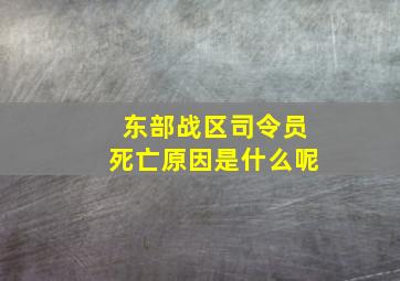 东部战区司令员死亡原因是什么呢