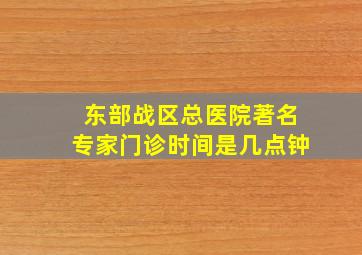 东部战区总医院著名专家门诊时间是几点钟