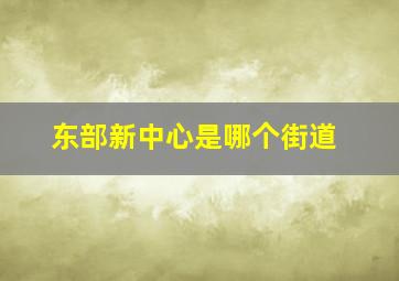 东部新中心是哪个街道