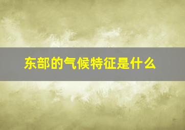 东部的气候特征是什么