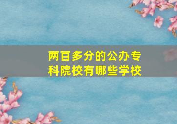 两百多分的公办专科院校有哪些学校