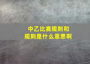 中乙比赛规则和规则是什么意思啊