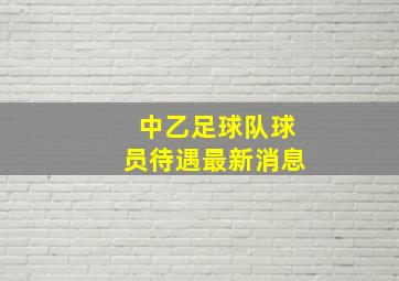 中乙足球队球员待遇最新消息