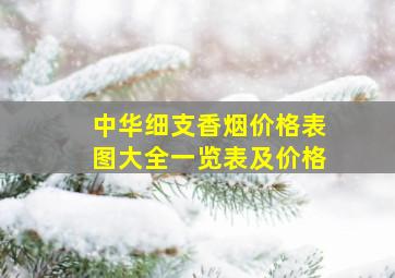 中华细支香烟价格表图大全一览表及价格