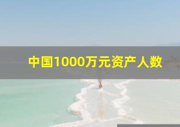 中国1000万元资产人数