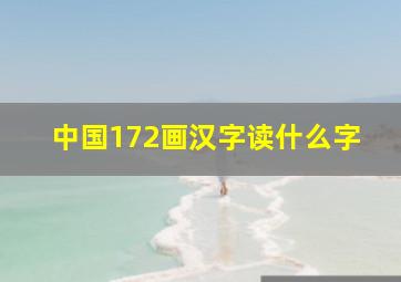 中国172画汉字读什么字