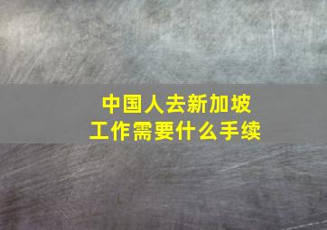 中国人去新加坡工作需要什么手续