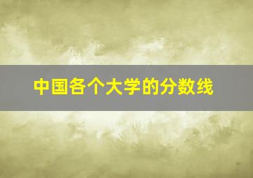 中国各个大学的分数线