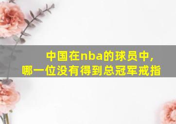 中国在nba的球员中,哪一位没有得到总冠军戒指